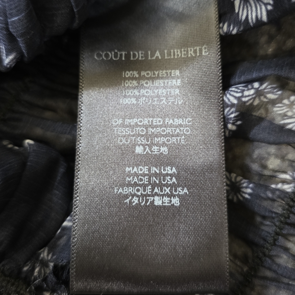 Cout De La Liberté Niki Smocked Blouse – Sheer Chiffon Tie Neck Top Size Small - Picture 6 of 6